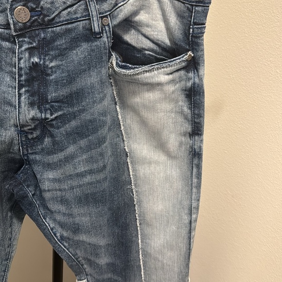 Men’s blue jeans like new two toned and patched in some areas - Picture 4 of 15